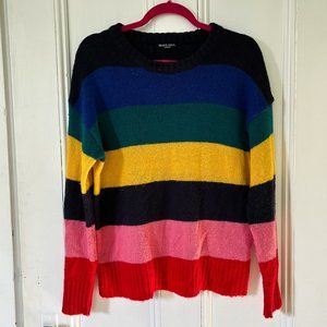 rainbow-striped knit sweater